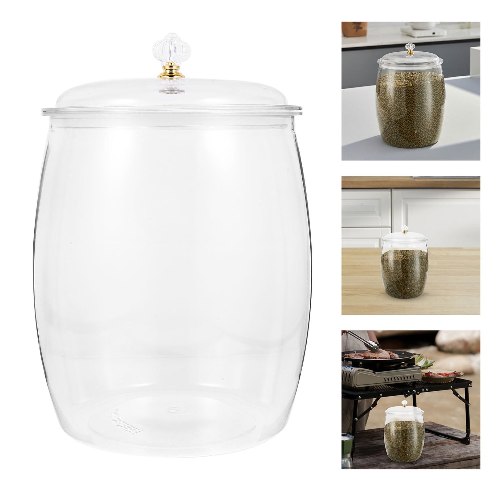 Tarro Hermético Transparente para Encurtidos y Almacenamiento de Alimentos Recipiente Reutilizable para Cocina y Fermentación para Vegetales y Té el Hogar