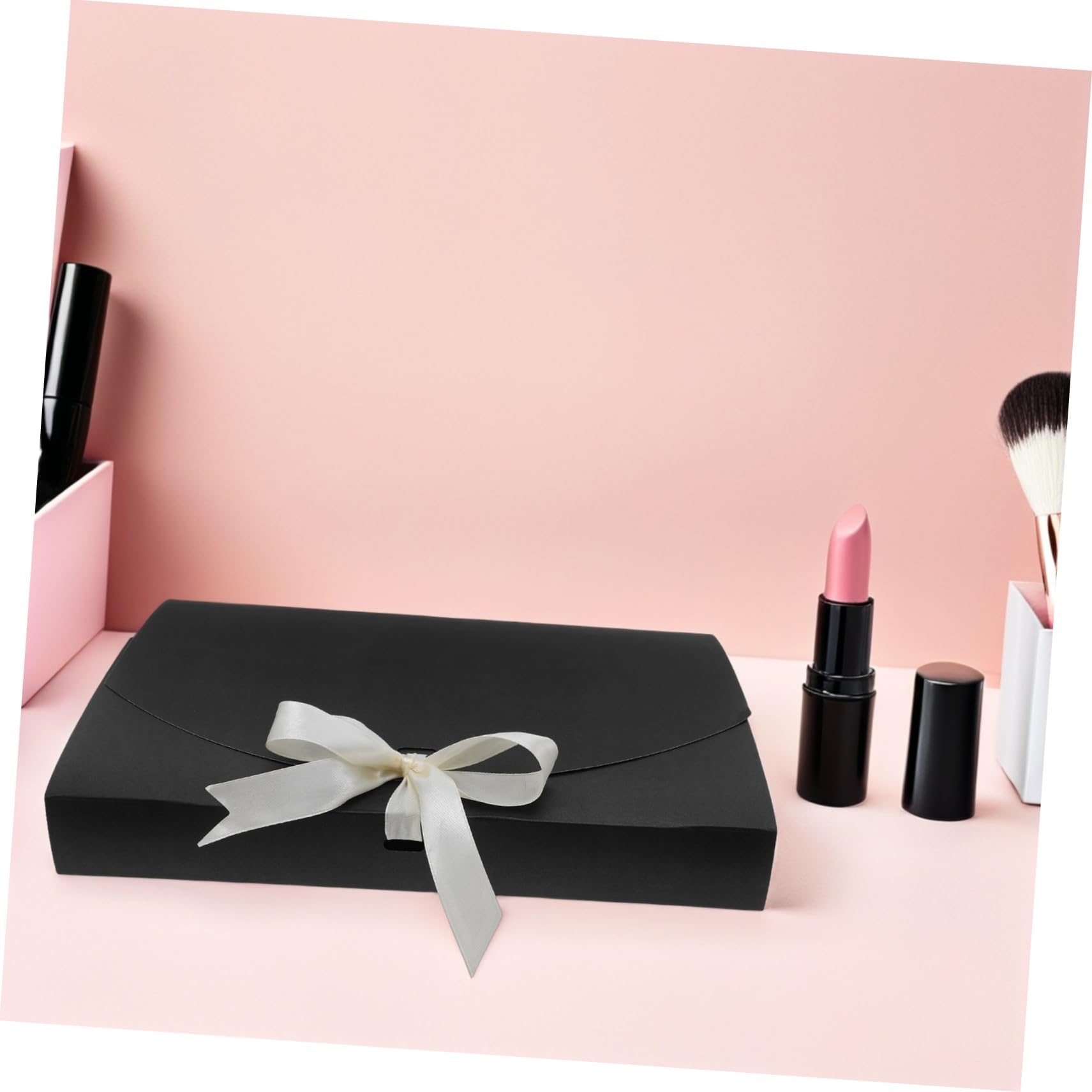 POPETPOP Scatole Regalo in Carta Nero 26x17,5x3,5cm 20pezzi con Fiocco per Scarpe Camicie Natale Compleanno