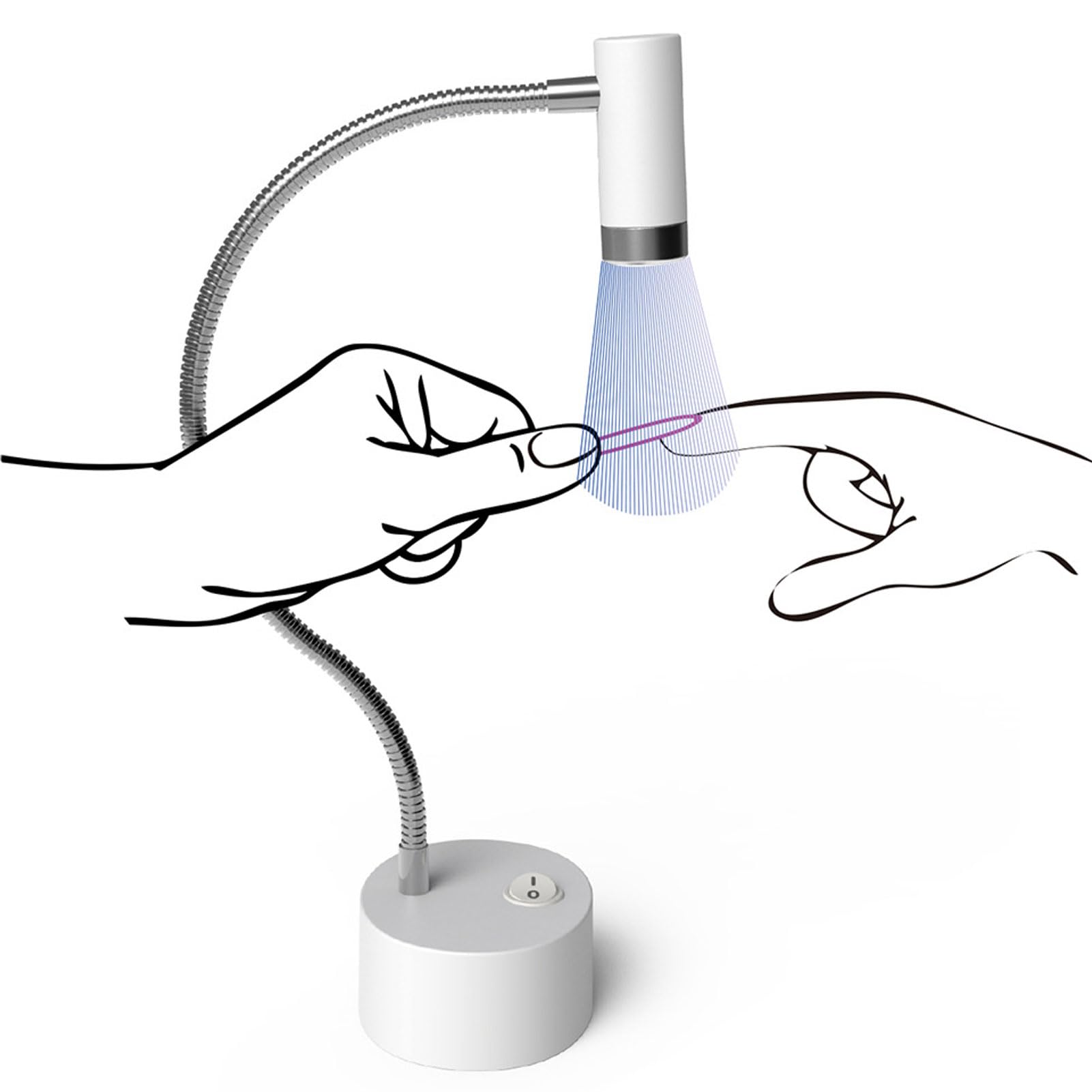 Lampada per Unghie LED UV Senza Fili con Braccio Flessibile a Collo di Cigno, Controllo Touch, Ricaricabile Rapida Polimerizzazione del Gel a Casa, in Salone