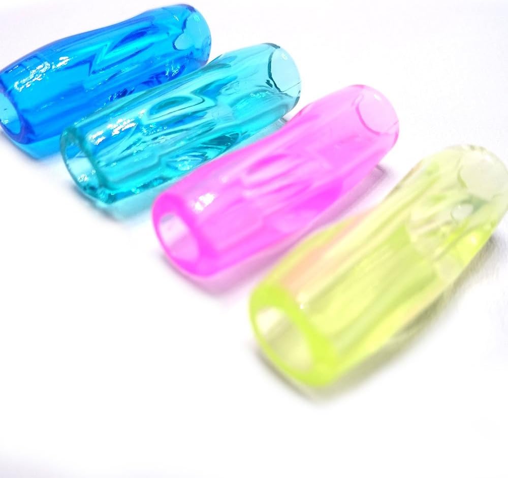 Soft Pen and Pencil Grip 4 Piece Set Ergonomic Writing Aid for Righties, Assorted Jelly Colors, Non-Toxic