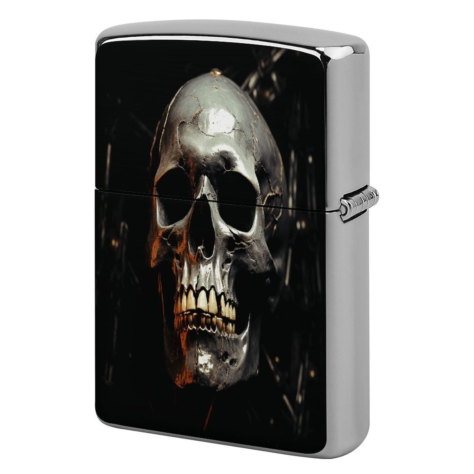 Fodpand Style Eerie Scary Skull Metal Lighter Case Cover Lighter Sleeve