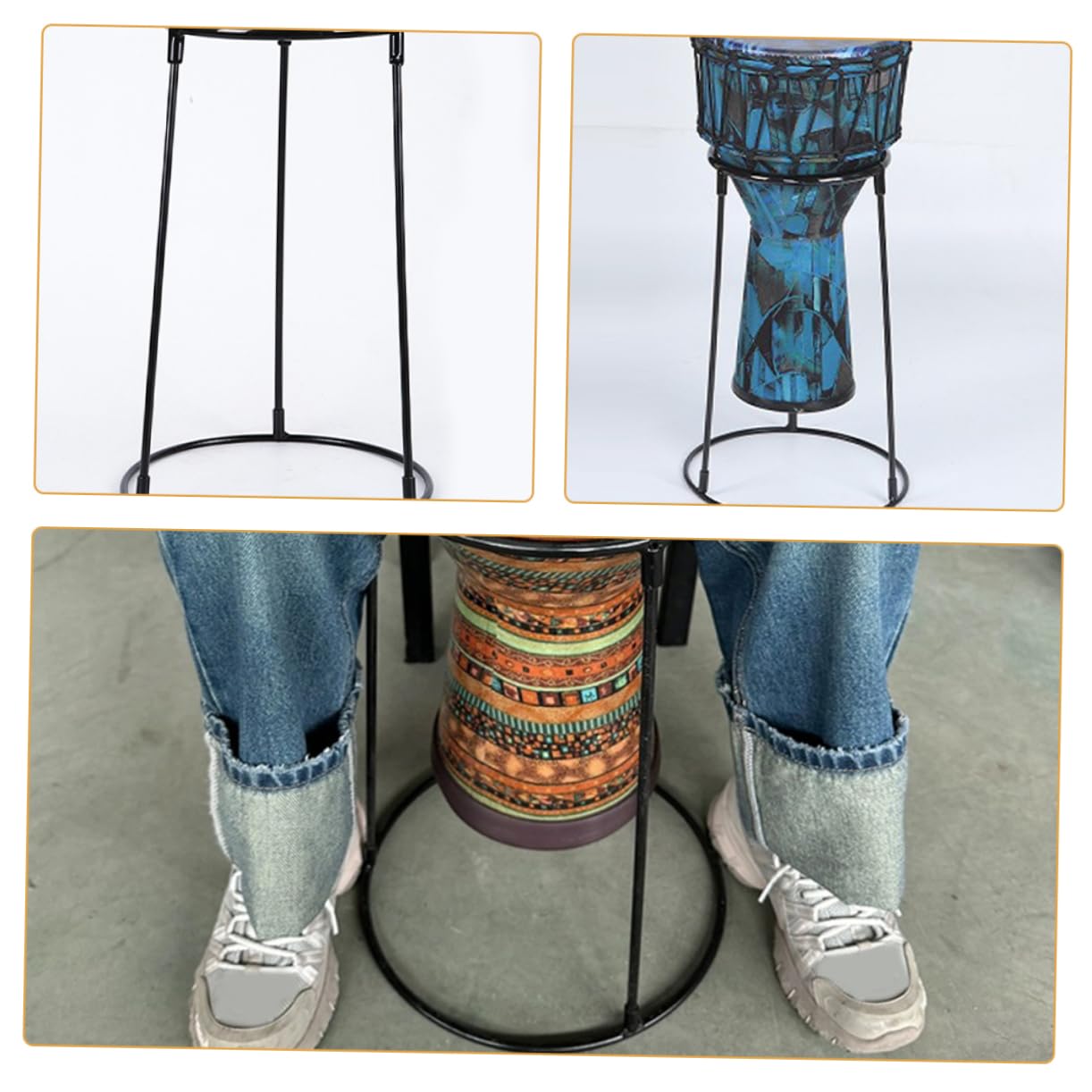 ERINGOGO African Drum Stand Bracket for Practice Performance Lightweight Design for Easy Setup Compatible with Drums High Reliability Stability