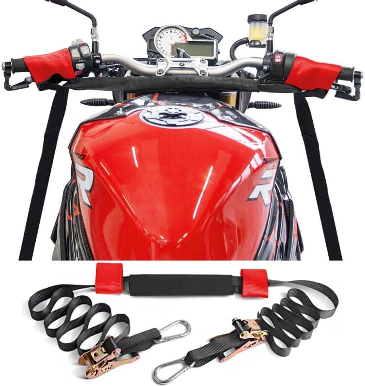 Handlebar Tie-Down Strap with Ratchets and Snaphooks