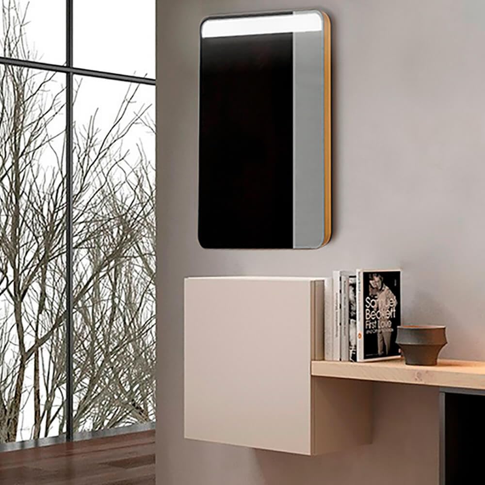 Aplike Specchio Decorativo Con Luce LED Frontale – Modello Berlin – 60x70 Cm – Luce Neutra 4000K – IP44 – Facile Installazione