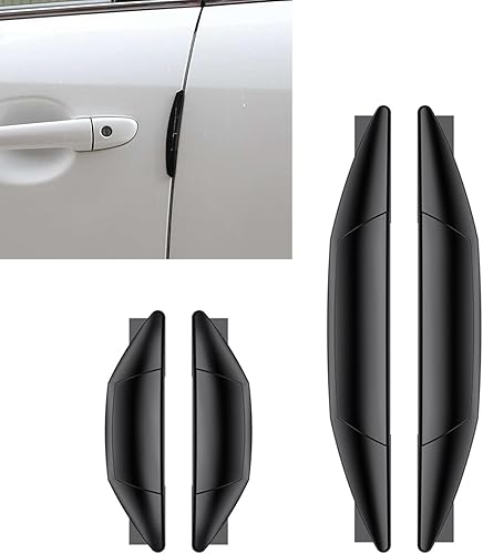 Hawyet 4 protectores de borde de puerta de automóvil con adhesivo, 2 protectores de plástico impermeables de 5.7 x 0.8 pulgadas, 2 protectores de