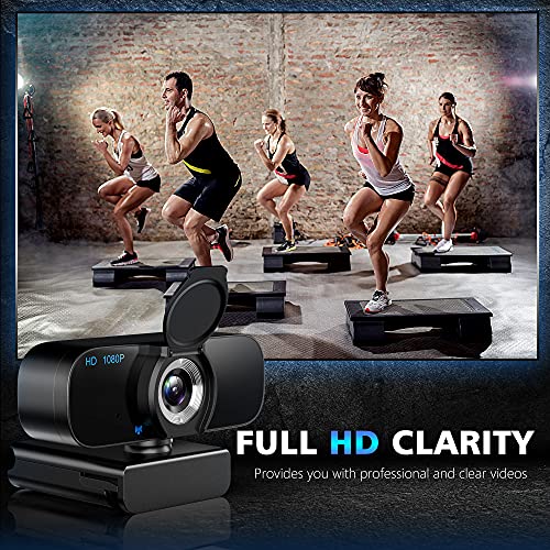 [Latest 2021] Webcam HD 1080p Web Camera, USB PC Computer Webcam with Microphone, Laptop Desktop Full HD Camera Video Webcam, Pro Streaming Webcam for Recording, Calling, Conferencing, Gaming - Thumbnail 2