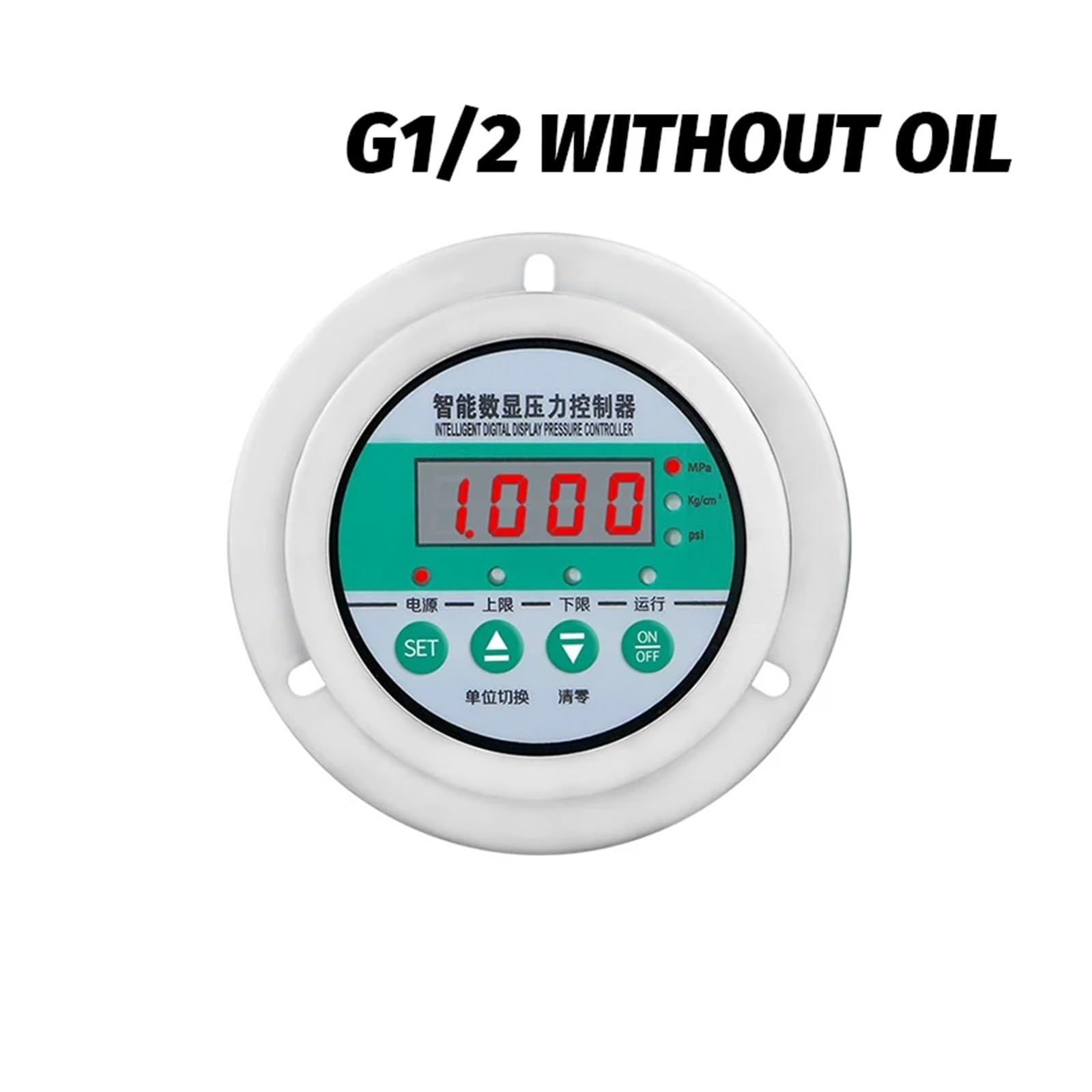 Manómetro, Manómetro digital 80mm 24V Control de acero inoxidable, interruptor presión del compresor aceite en línea y fuera(G1-2 Back,0-4MPa)