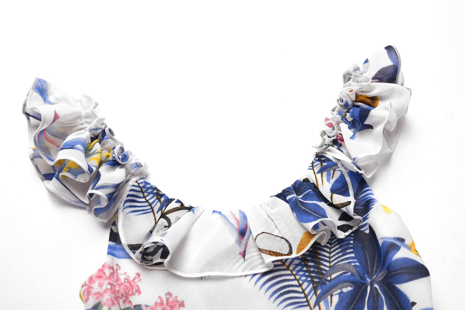 BONNY BILLY Vestito Bambina Ragazza Estivo Casual Hawaiano Spiaggia Lungo Chiffon Floreale Senza Maniche