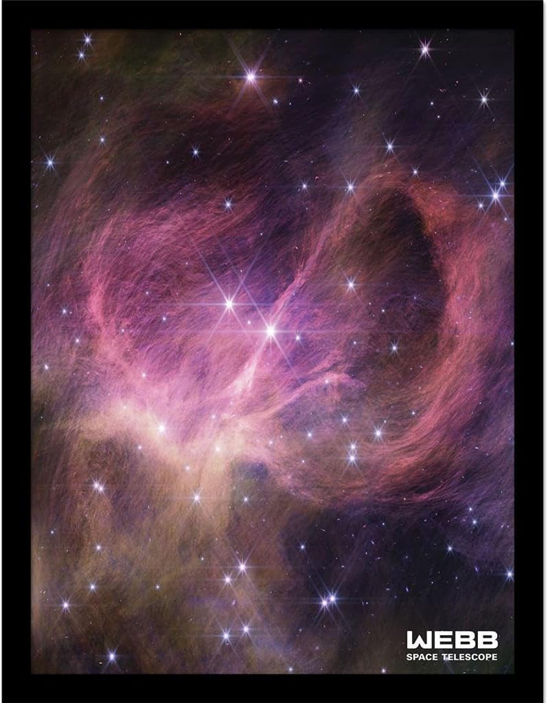 Framed 30x40cm Print of Webb Space Telescope with Free Floating Brown Dwarf Nircam by PyramidShop.com