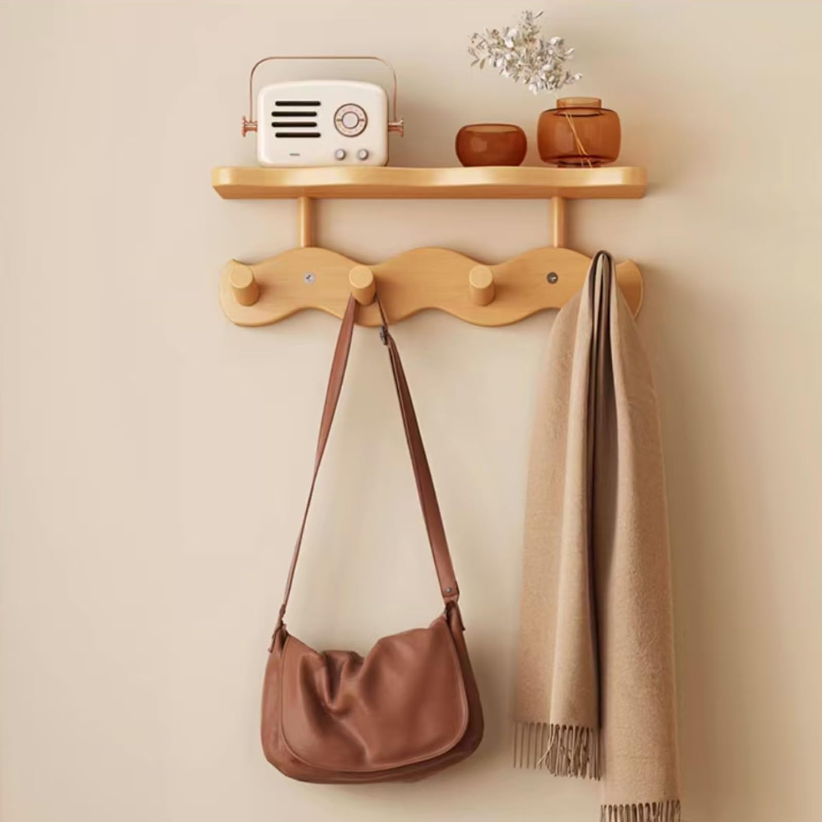 Estante de exhibición de madera para baño y dormitorio que decora tus paredes