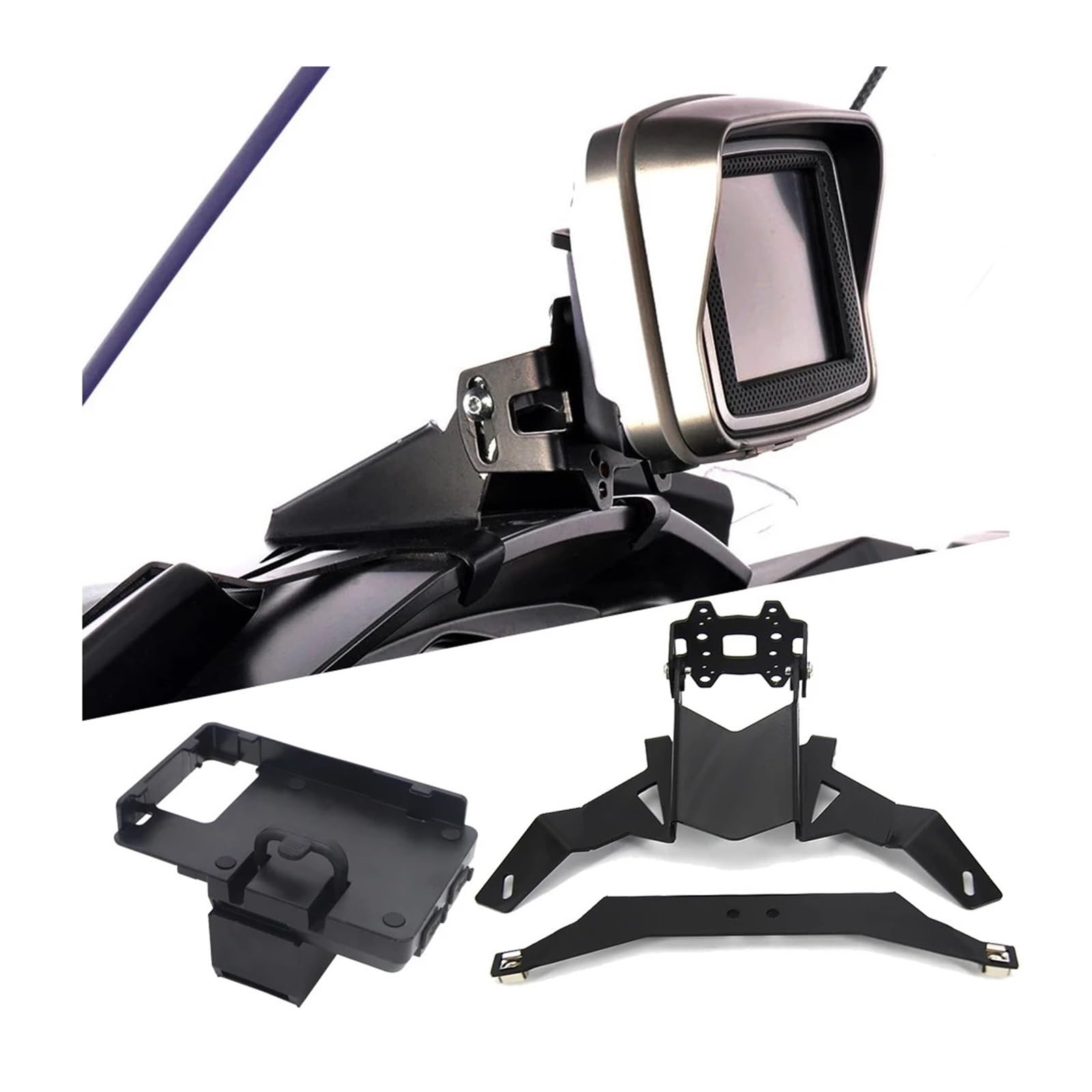 Soporte Manillar Moto para BMW R 1200 RT R1200RT R 1200RT R1200 RT 2013-2010 Soporte Navegación Motocicleta con GPS Y Carga USB Teléfono Soporte Móvil Bicicleta(Navigation Bracket)