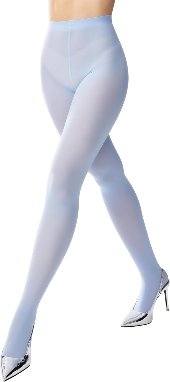 leg elegant Women's 80 Den Microfiber Soft Opaque Tights Pantyhose