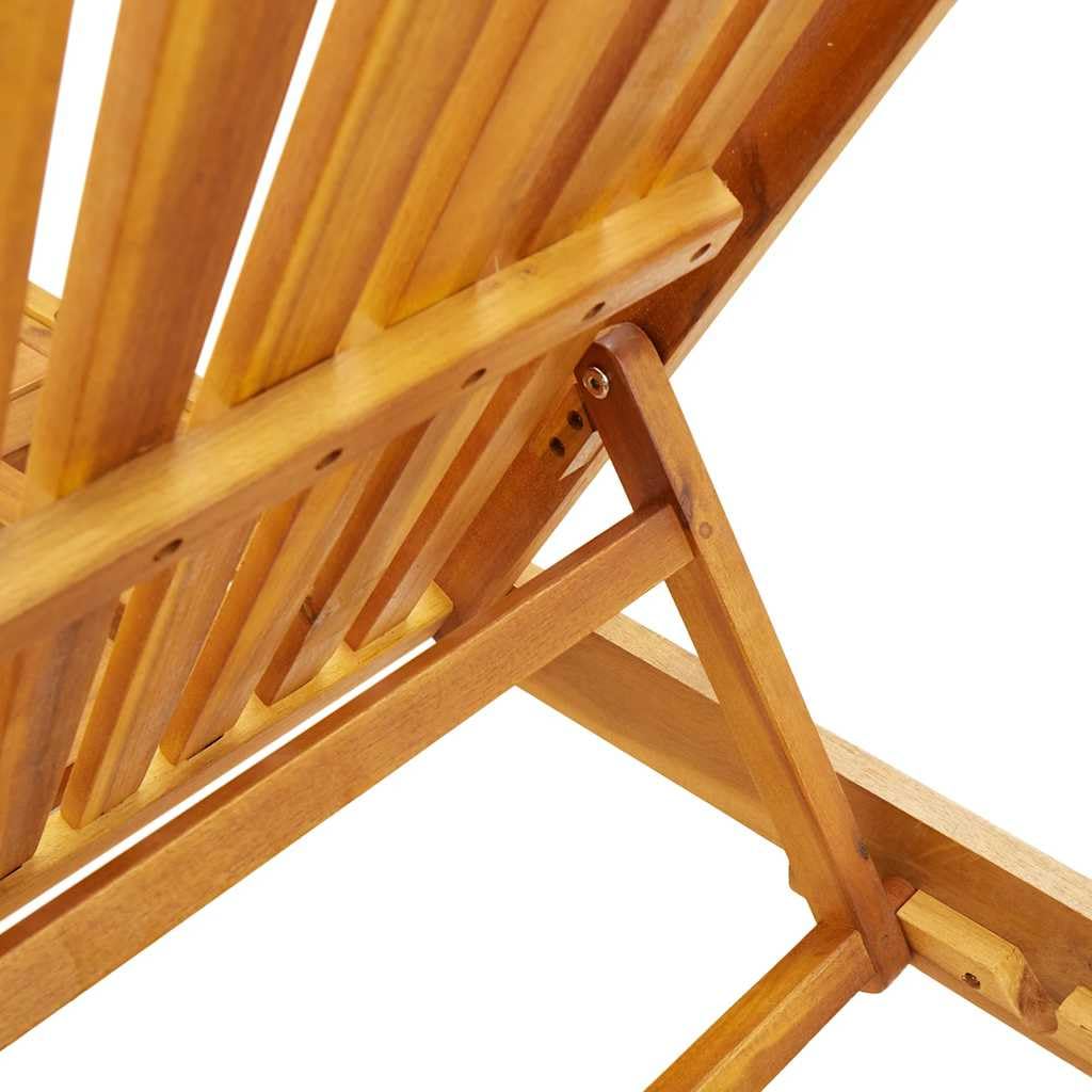 Lettini Prendisole con Tavolino 2pz in Legno Massello di Acacia per Giardino, Piscina e Terrazza, Solarium Relax con Cuscino Imbottito, Letto da Sole Pieghevole Regolabile agli Agenti Atmosferici