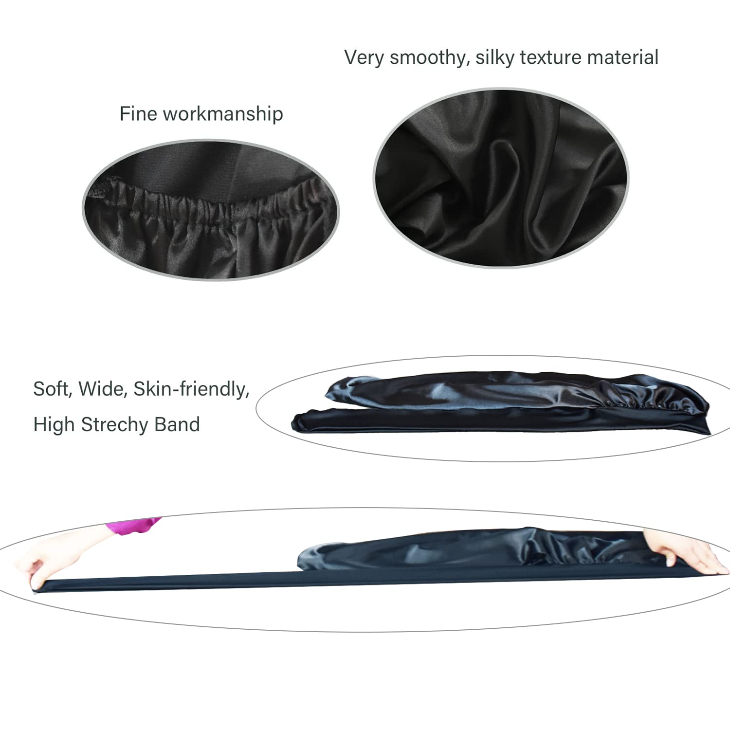 BONNET QUEEN Silk Bonnet for Sleeping Long Hair & Braids Extensions Hair - Image 4