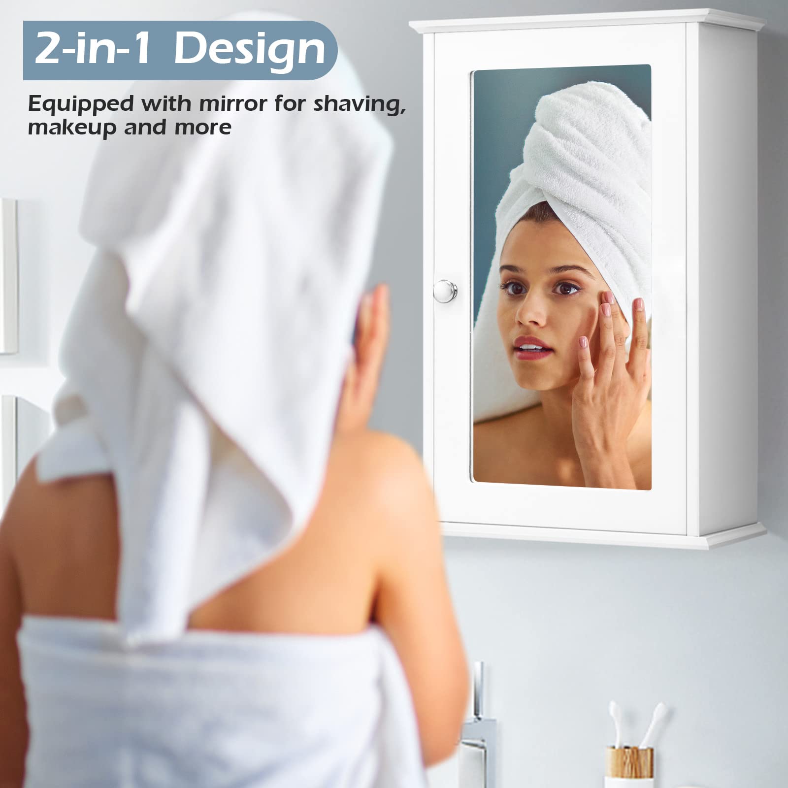 Spiegelkast Differnz Somero 100 cm Hoogglans Wit