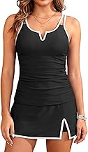 Tempt Me Women Tankini Swimsuits with Skirt - Two Piece Bathing Suits with Pockets Tummy Control V-Wire Swimwear 2026