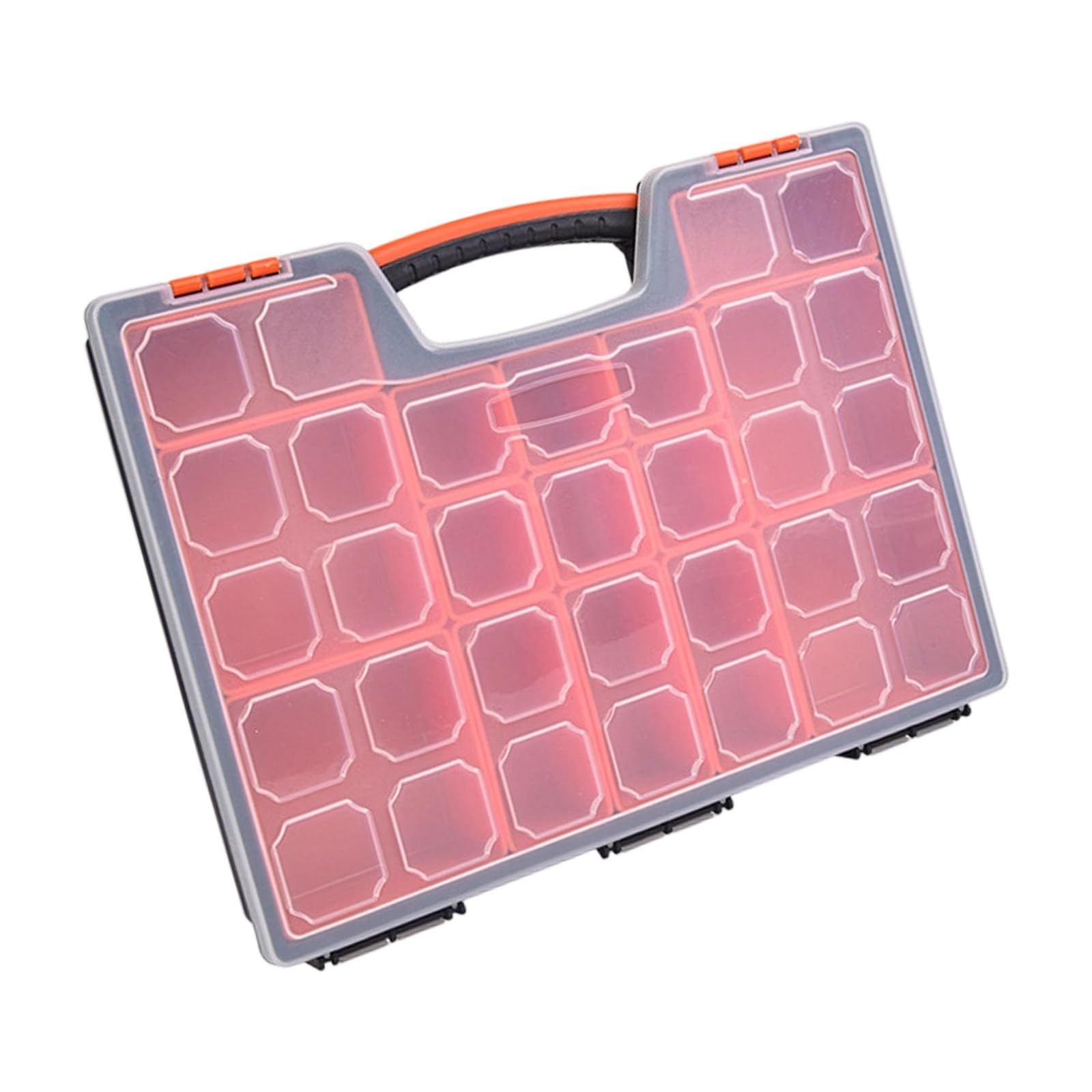 Transparent Portable Tool Box with Customizable Sections Parts Storage Container for Hardware and Craft Supplies Permanent PP Storage Container