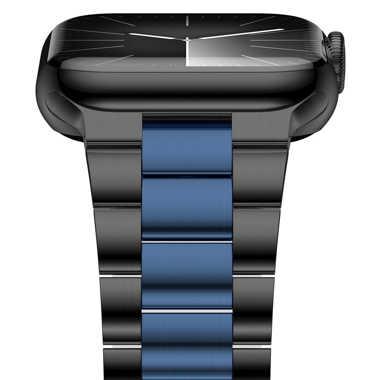 iiteeology Lightweight Stainless Steel Band Designed for Apple Watch Series 1-11, 42mm, 41mm, 40mm, 38mm, SE2&amp;SE3, Replacement iWatch Bands for Women, Black/Blue