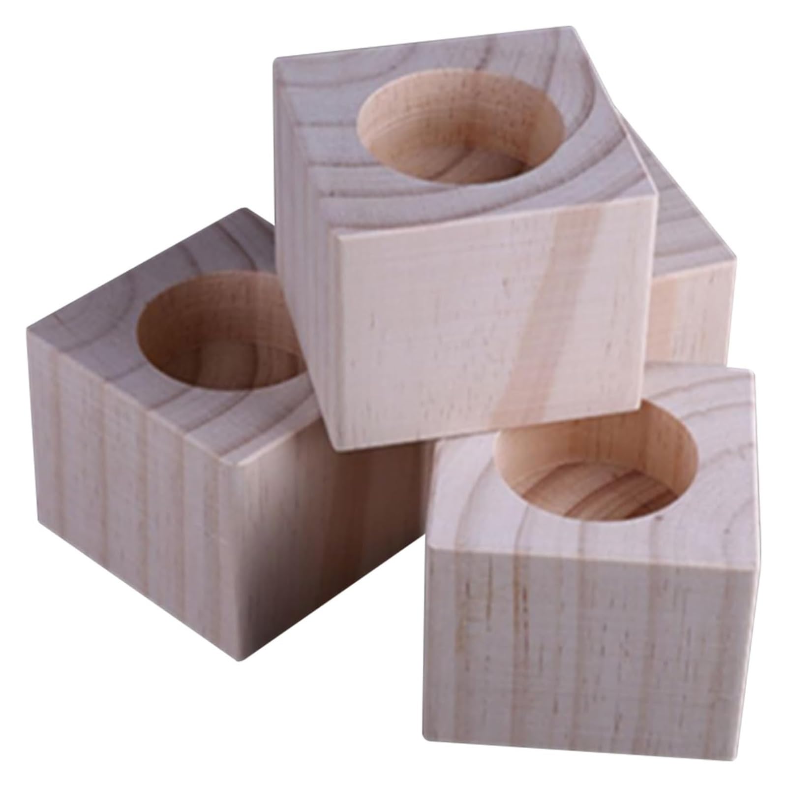 Elevadores de piel – Paquete de 4 elevadores de patas de madera para cama y sofá que elevan la altura en 5/10/15 cm, ideal para mesas, sillas, sofás, taburetes, soporta hasta 15 cm (Ø 5 cm)