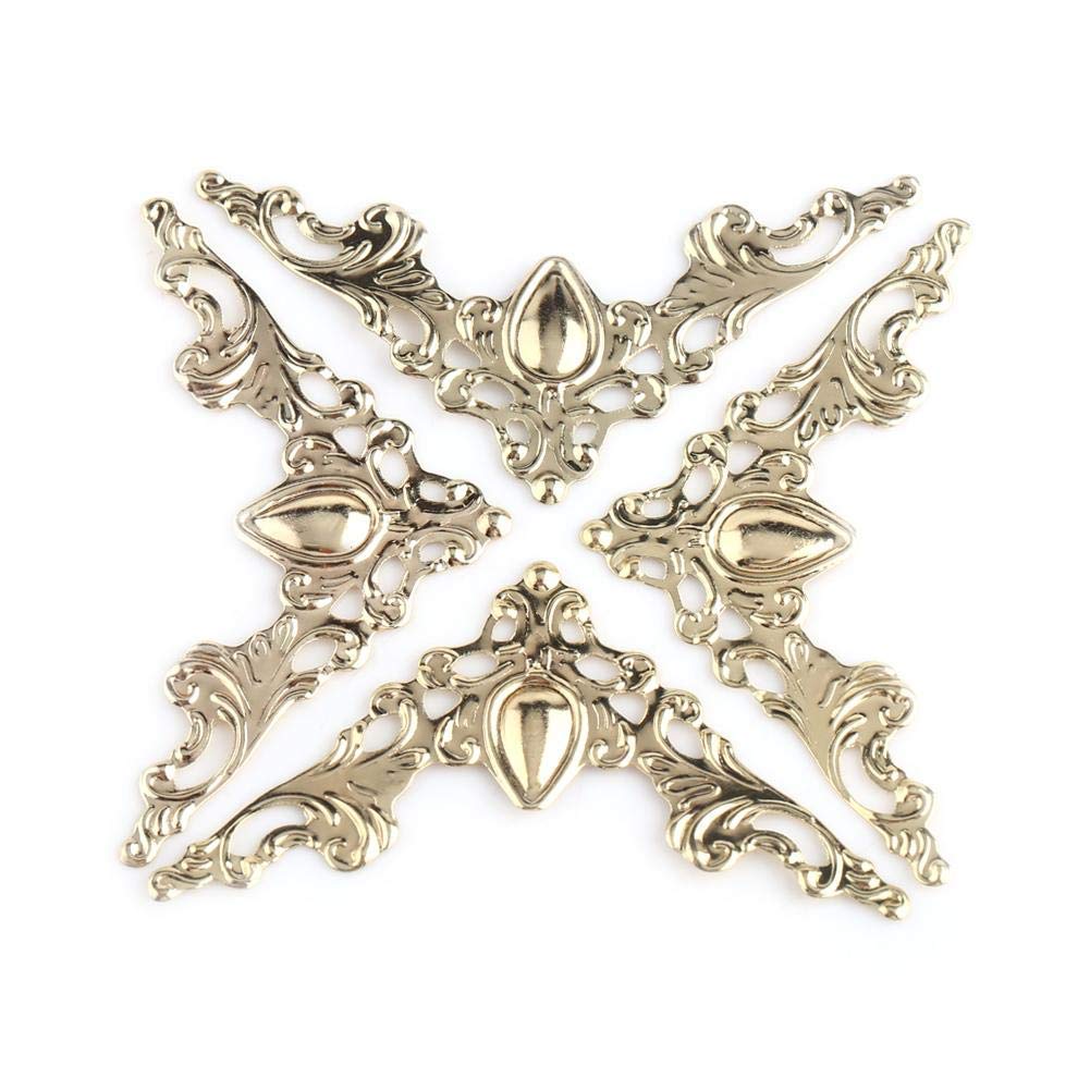 Shomy Gold : 30PCS NAIERDI Metal Angle Corner Brackets Gold Bronze 40mm Notebook Cover For Menus Photo Frame Furniture Decorative Protector