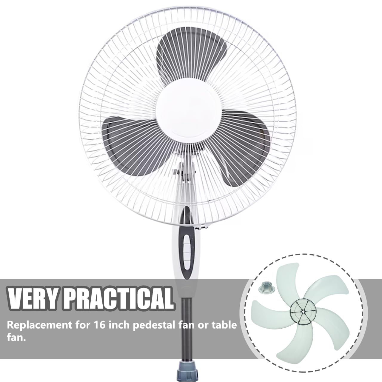 Pale per Ventola Ventilatore a Pale Ricmbio 5 Foglie Trasparenti per Ventilatori da Tavolo e Piedistallo Installazione Facile Resistente e Riciclabile