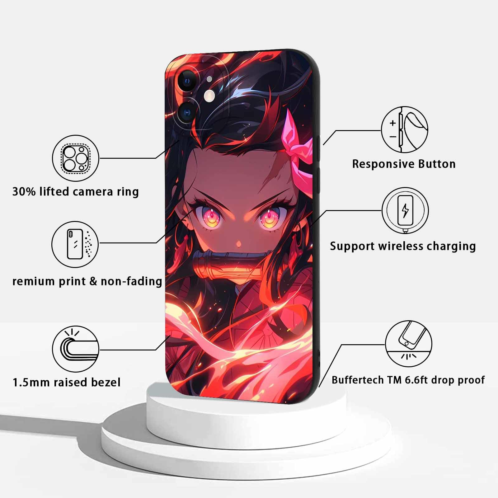 Eouine 2 Confezione Custodia per Xiaomi Redmi Note 12 Pro 5G 6.67 Anime Nezuko Tanjirou Kamado Design Protezione Case Cartoon Persone Nero Modello Morbida Antiurto per Xiaomi Redmi Note 12 Pro
