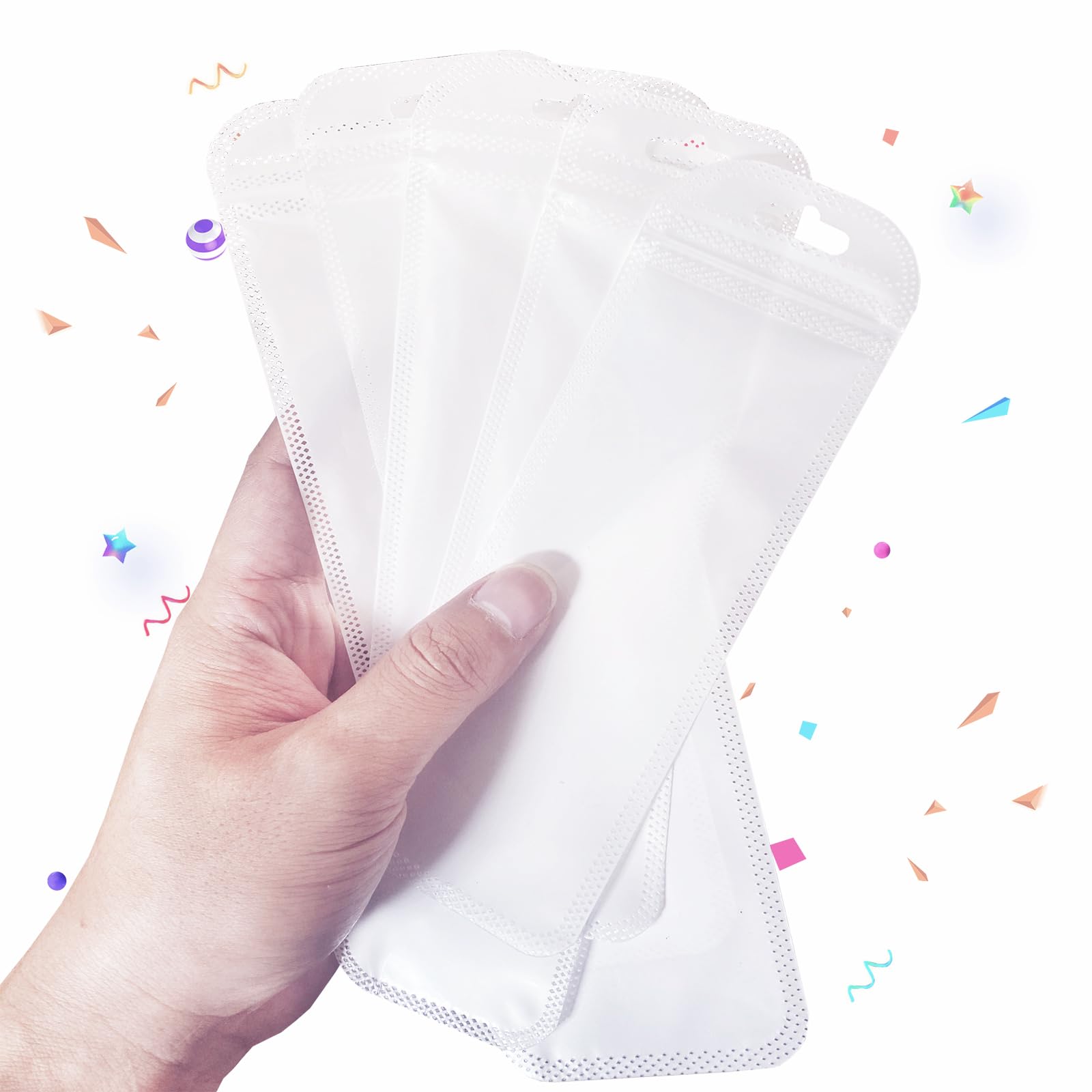 100 bolsas transparentes resellables para bolígrafos, ideales para bolígrafos de cuentas, oficina, hogar, fiesta, almacenamiento de alimentos, galletas, muestras de joyería (2.4 x 7.28 pulgadas) 5