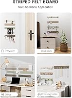 Vista 6 de Fluxynara Cork Board Alternative Felt Strip Board 8-Pack 13"x2", Office Pin Board with 50 Push Pins, Adhesive Install for Bedroom Door & Home