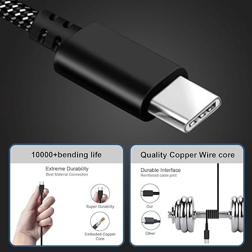 Miniatura 2 de Cargador de teléfono Android, cargador tipo C de carga rápida con cable de 5 pies para Samsung Galaxy S23S23