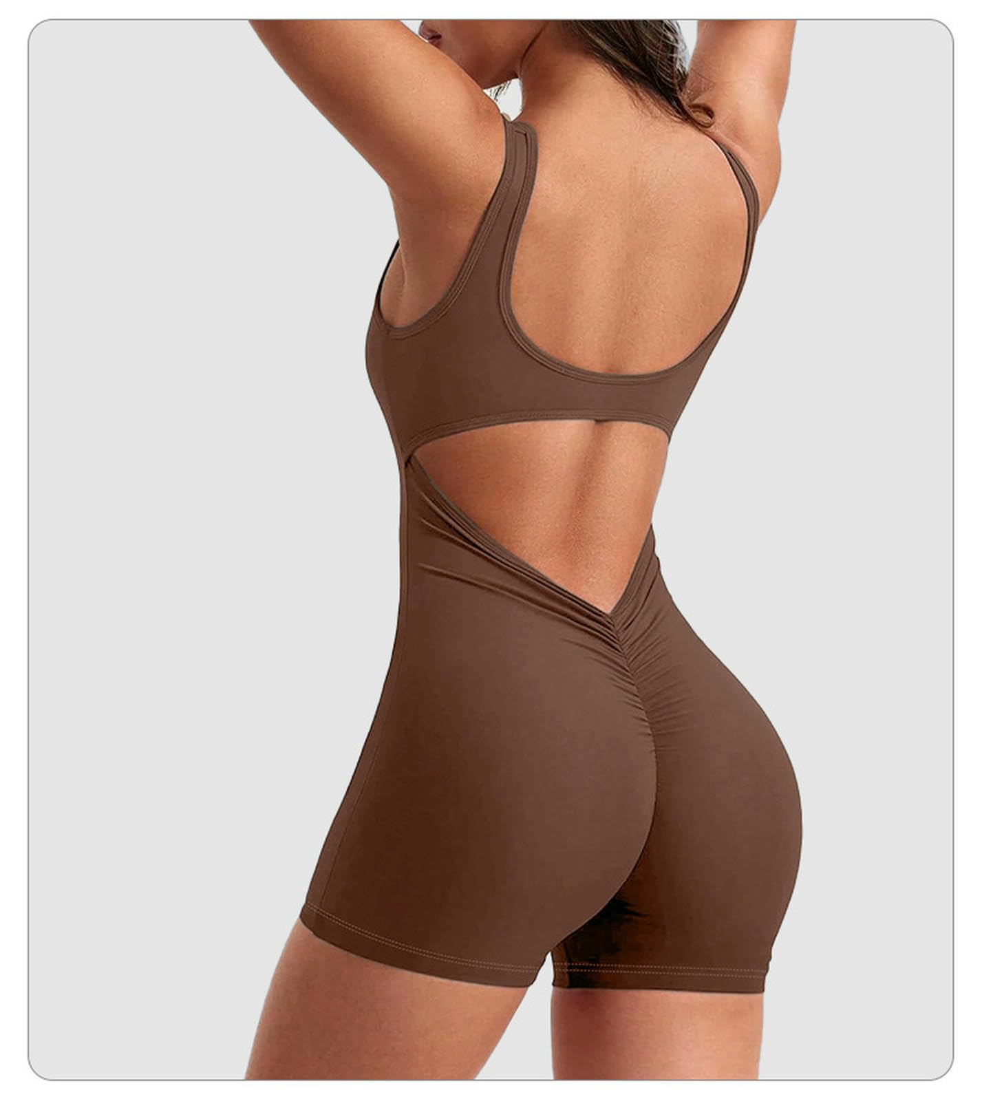 Ropa de Yoga para Mujer Pantalones Cortos Deportivos Levantamiento Caderas con Almohadillas Pecho Apretado Alta Elasticidad-Negro-l