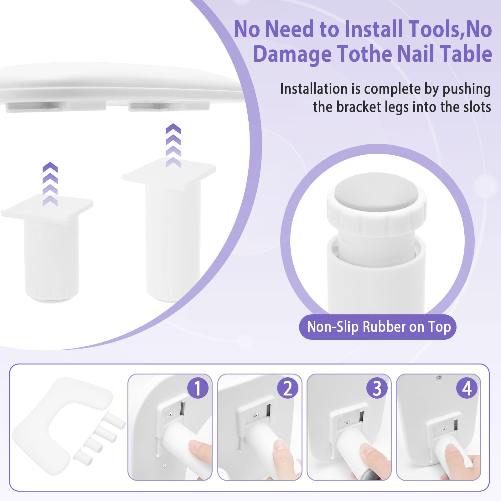Poggiamano per Unghie, Appoggia Mani per Unghie in Pelle PU e Spugna Morbida, Forma U, con Supporto Regolabile in Altezza, Kit per Nail Art e Lampade per Unghie, Bianco