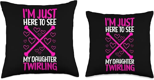 Miniatura 3 de Baton Twirling Apparel Baton Twirler Majorette Twirling Mom Majorette Baton Twirler - Almohada de 18 x 18 pulgadas, multicolor