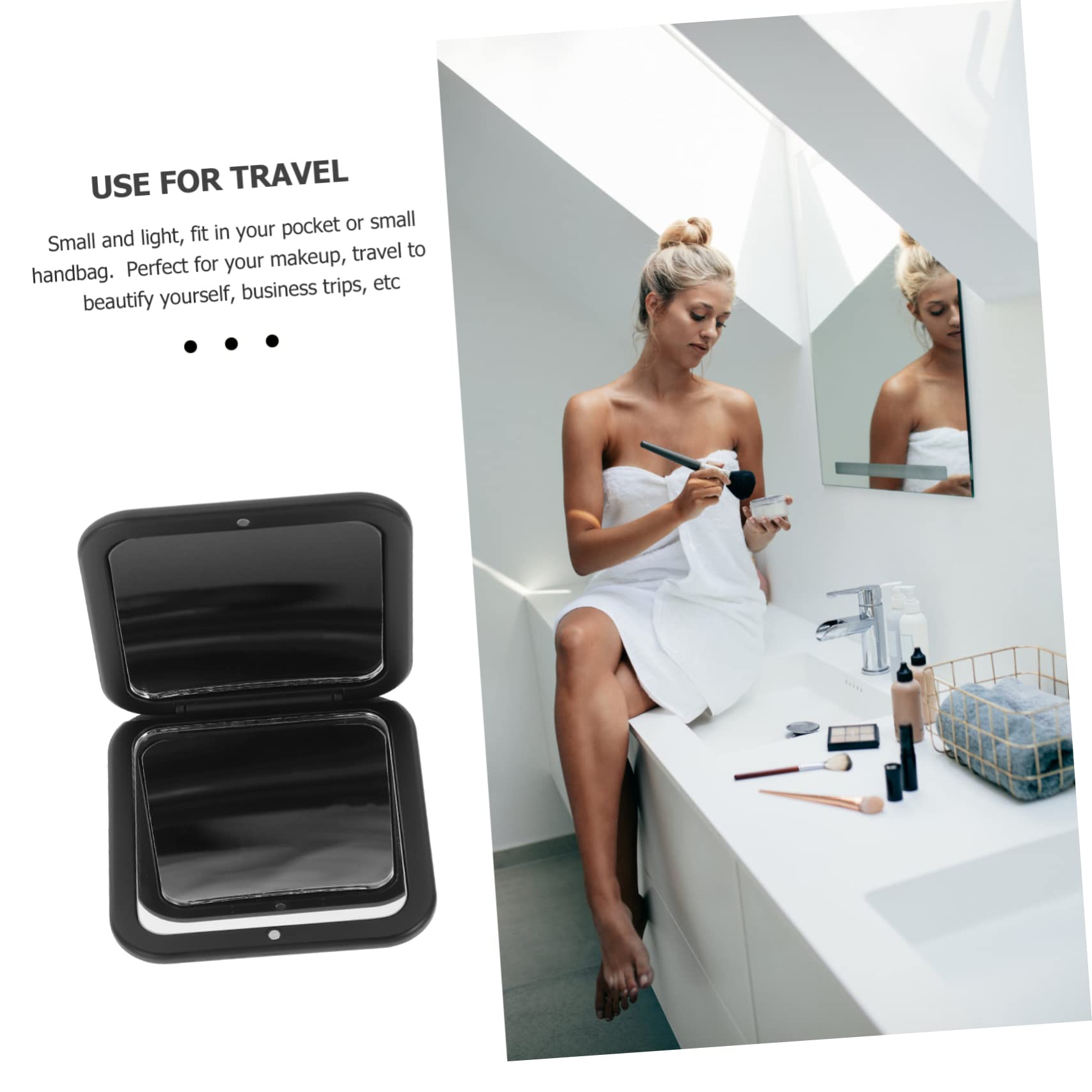 Healeved 3stücke Klappbarer Mini-Magnifying Makeup Spiegel Tragbarer Taschenspiegel Für Reisen Und Makeup Faltbares Design Für Praktische Anwendung Unterwegs Vergrößerung
