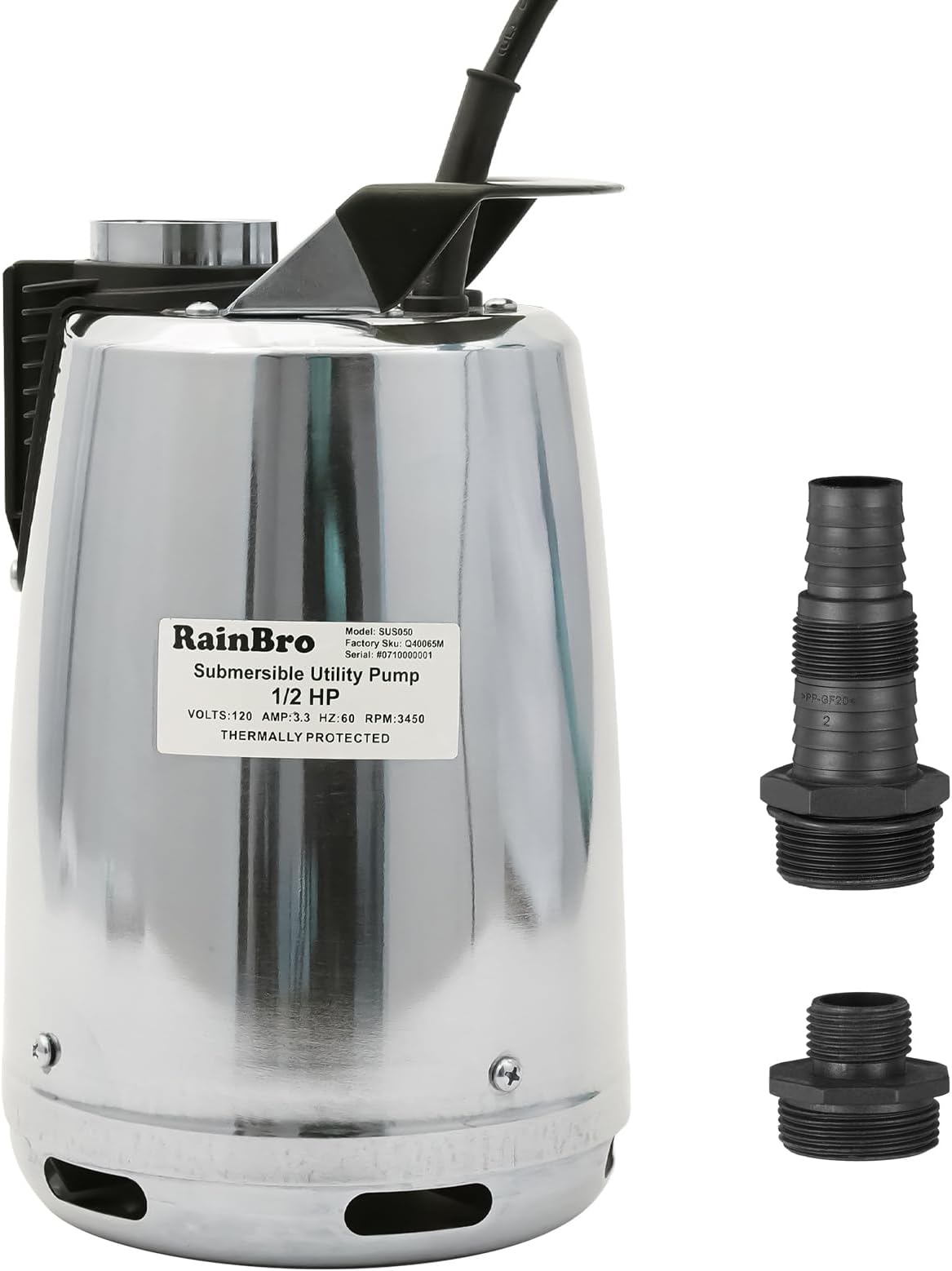 Submersible Sump Pump, Clean/Dirty Water Pump, Portable Utility Pump, 25-Foot Cord, Ideal for Swimming Pool, Garden Pond, Basement, and Flood Relief Drainage