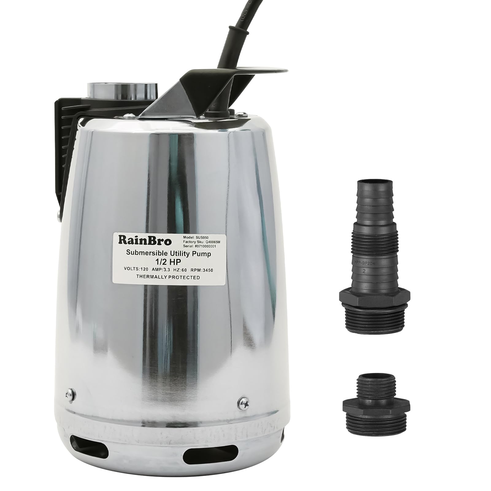 Submersible Sump Pump, Clean/Dirty Water Pump, Portable Utility Pump, 25-Foot Cord, Ideal for Swimming Pool, Garden Pond, Basement, and Flood Relief Drainage