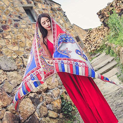 SUNBABY Women Boho Shawl Beach Towels Rectangle Polyester Scarf Travel Sarong Wrap Swimwear Cover Up Beach Mats (Navy Love Heart)