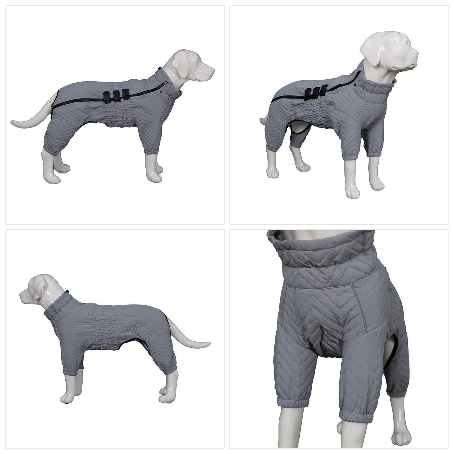 Warm Double Layers Dog Vest, 4 Legs Covered Windproof Waterproof Reflective Coat for Small Medium Large Dogs - Image 3