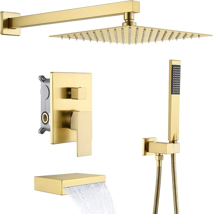 KES Shower Faucet Set Douche Shower System 10 Inches Rain Shower Heads