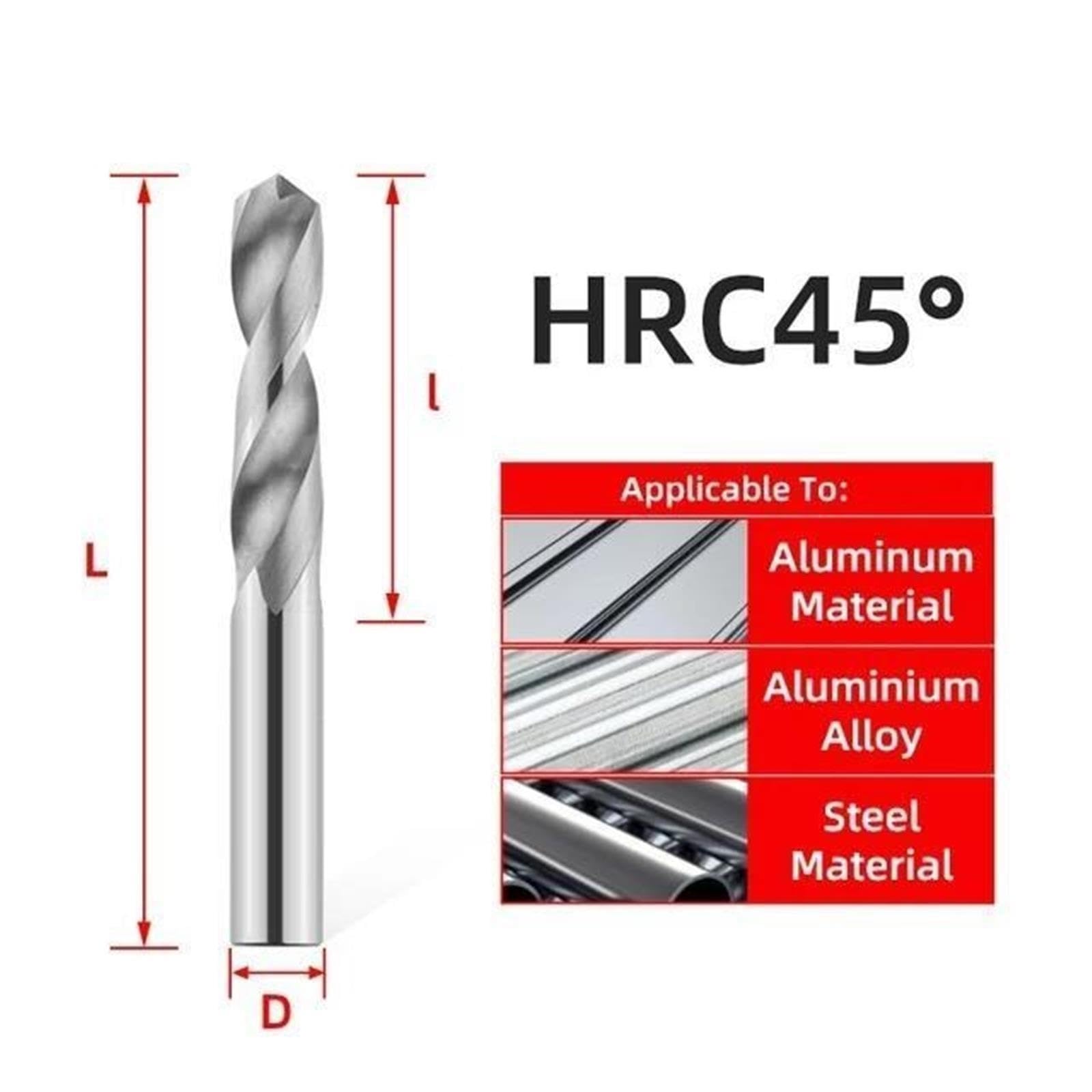 Punta da trapano in metallo duro Punte in metallo Punte in acciaio al tungsteno for la lavorazione dei metalli Tornio CNC Utensili di perforazione in acciaio inossidabile 1.0-20.0mm
