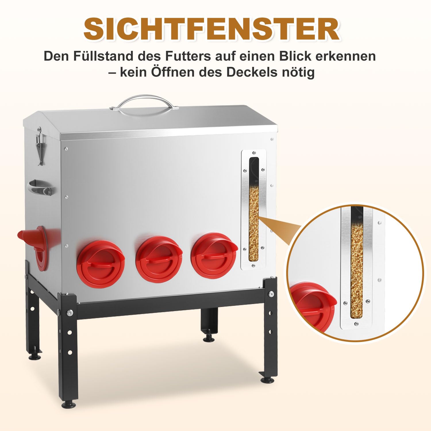 Mangiatoia automatica per polli, set da 2 pezzi, 22,6 kg ciascuno, 8