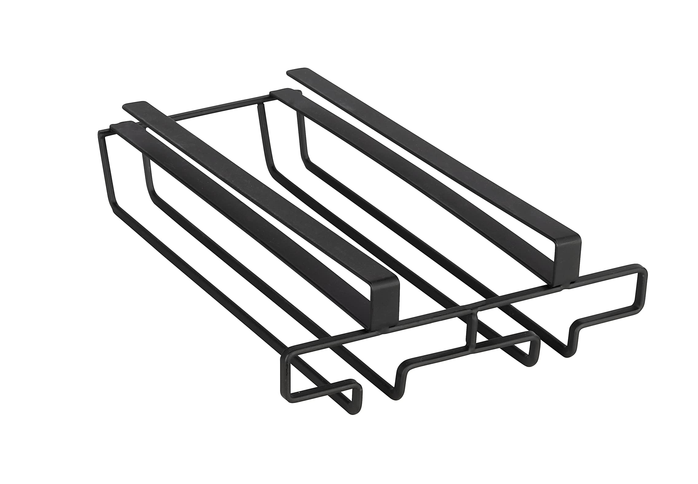 Wenko Portabicchieri salvaspazio per ripiano - Pensile per armadio della cucina per 6 bicchieri, Metallo, 20 x 7 x 28 cm, Nero