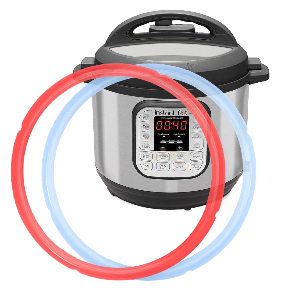 Silicone Sealing Ring 6qt for InstaPot - Instant Pot Replacement Silicone Gasket Seal Rings - Cherry Red Sweet and Savory Blue - 2pcs Valve Sealer Ring for Insta Pot 5/6 Qt