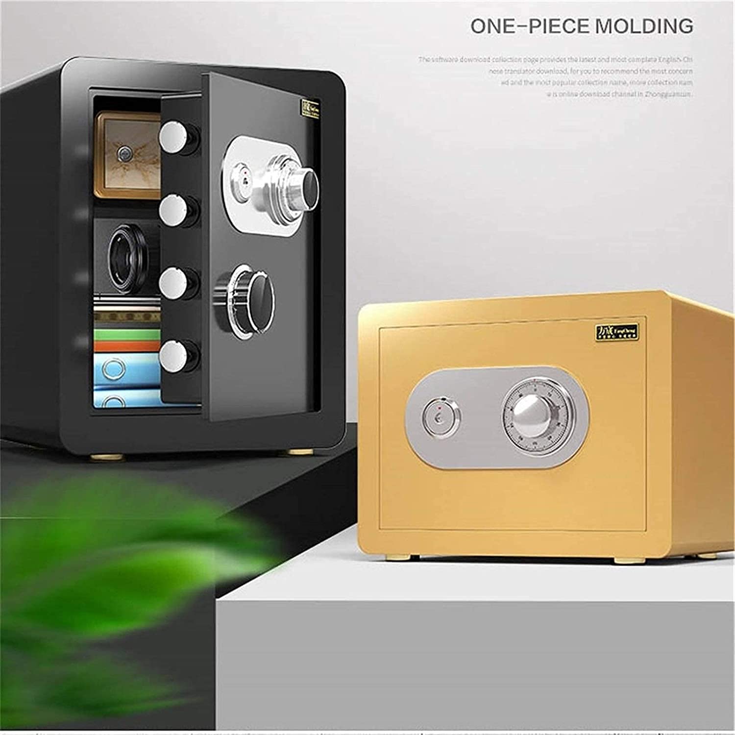 RLKHXBS Fireproof Waterproof Box,Safe Security Box, 45Cm Mechanical Password with Keys Household Small Safe Anti-Theft All-Steel Stealth in-Wall for Home