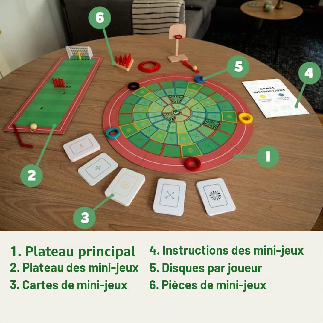 P PLAKKS Olymplakks | Jeu de Plateau Multisports | De 7 à 99 Ans | 2 à 5 Joueurs | +de 10 Sports | +de 100 événements Sportifs | pour Enfants et Adultes | Jeu de compétence