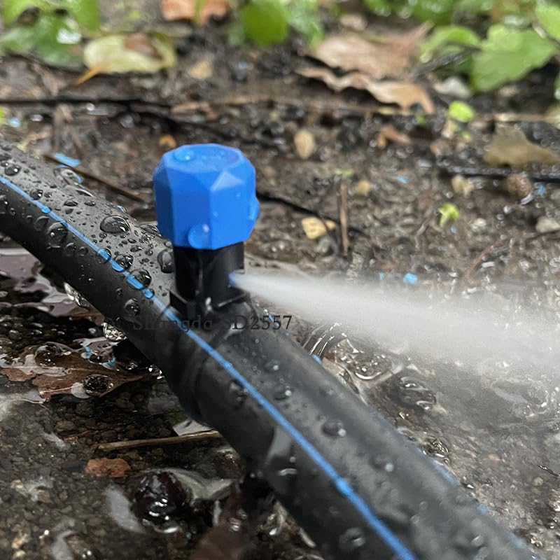 500 Pack Drip Irrigation Plastic Big Flux 0-260L Agricultural Adjustable Water Dripper,180 Degree Full Circle Pattern Water Flow Drip Emitter Micro Drip Irrigation Sprinklers for Home Garden Lawn