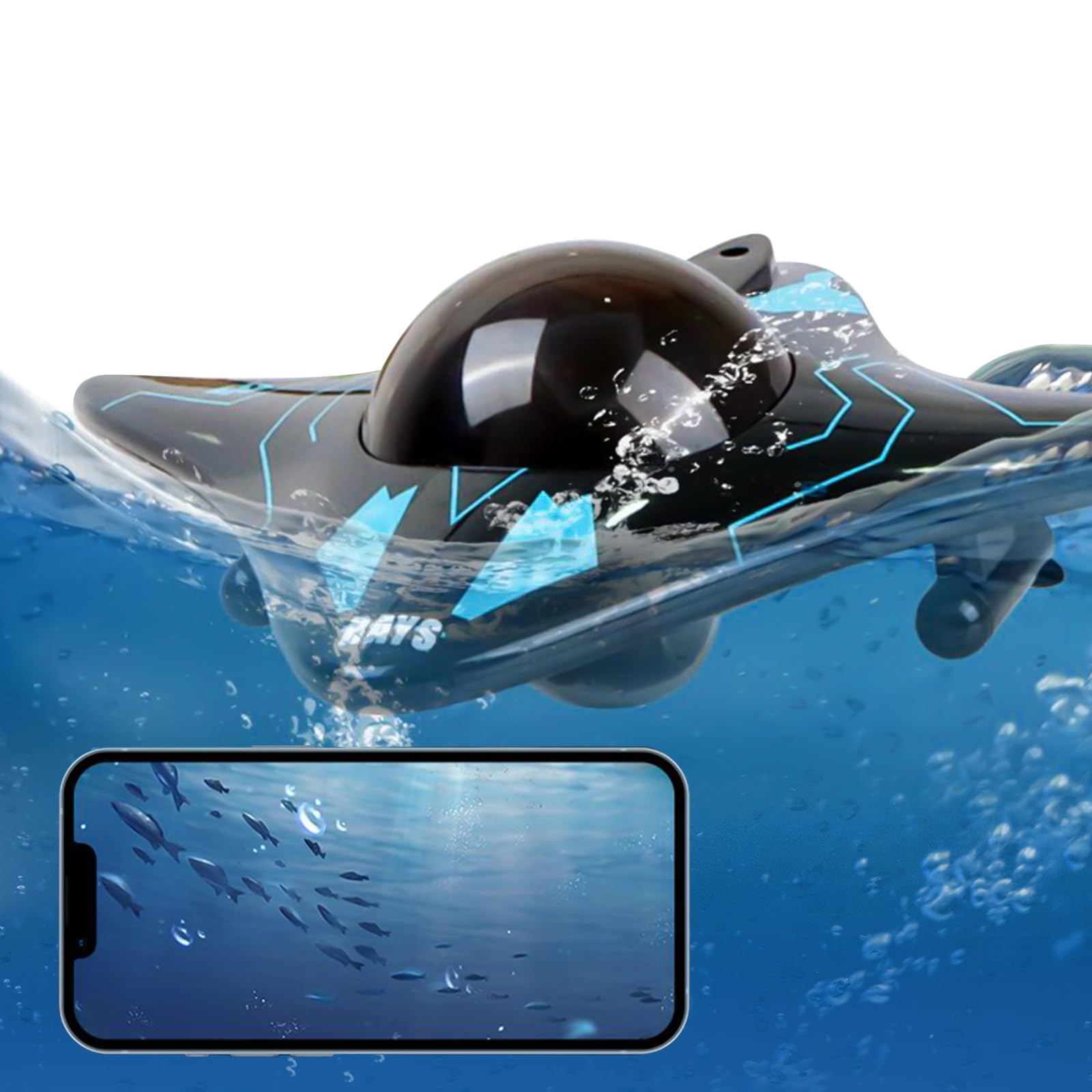 Fisca Barco teledirigido con cámara, control inalámbrico, 6 canales, impermeable, para piscinas y lagos, tiro en tiempo real, juguete RC para botes