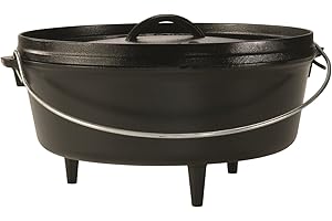 6 Quart Pre-Seasoned Cast Iron Camp Dutch Oven