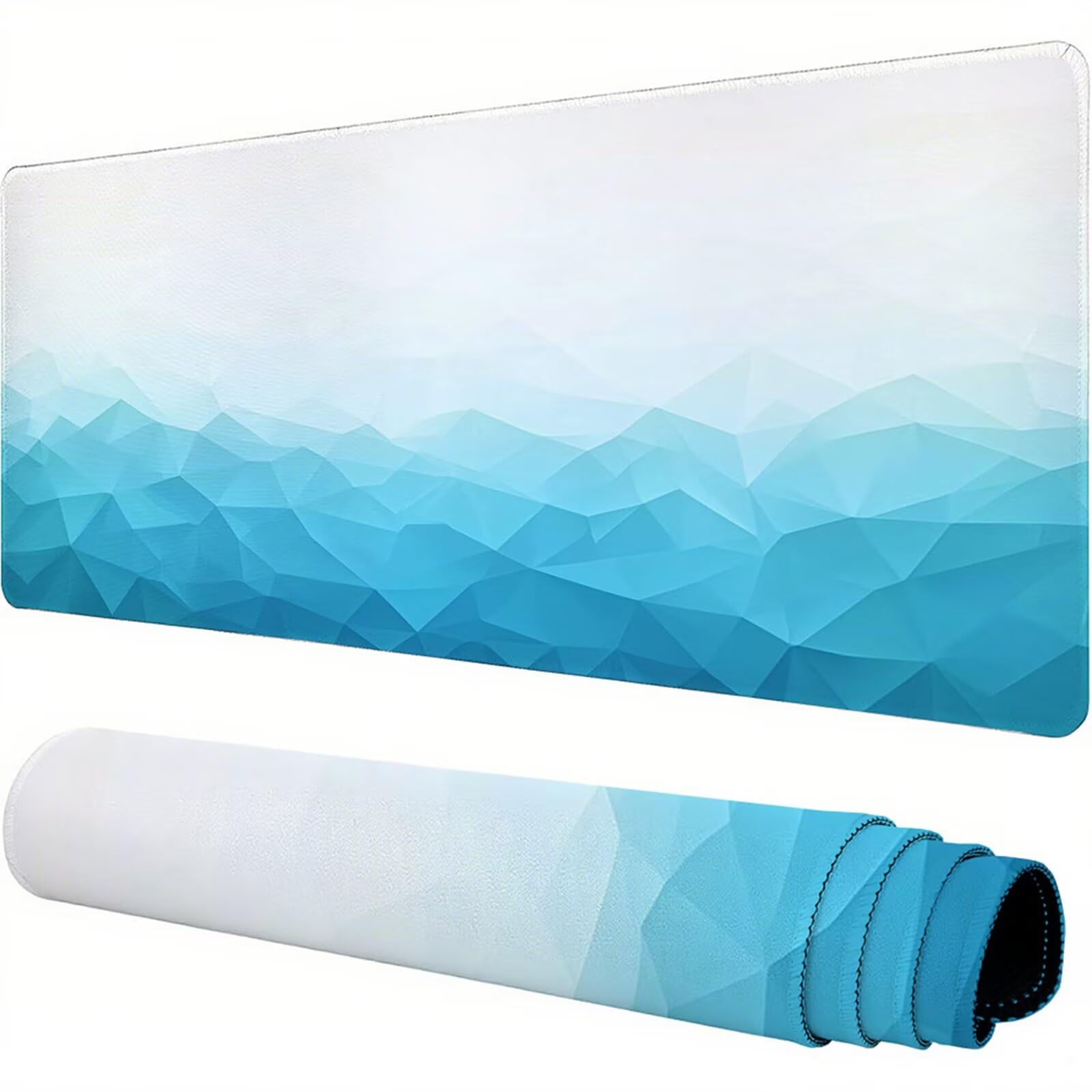 Biała podkładka pod mysz XXL 1500 x 800 x 3 mm abstrakcyjny uchwyt na biurko akcesoria antypoślizgowa gumowa podstawa i szyte krawędzie podkładka pod mysz dla graczy do dekoracji biura dekoracyjnego