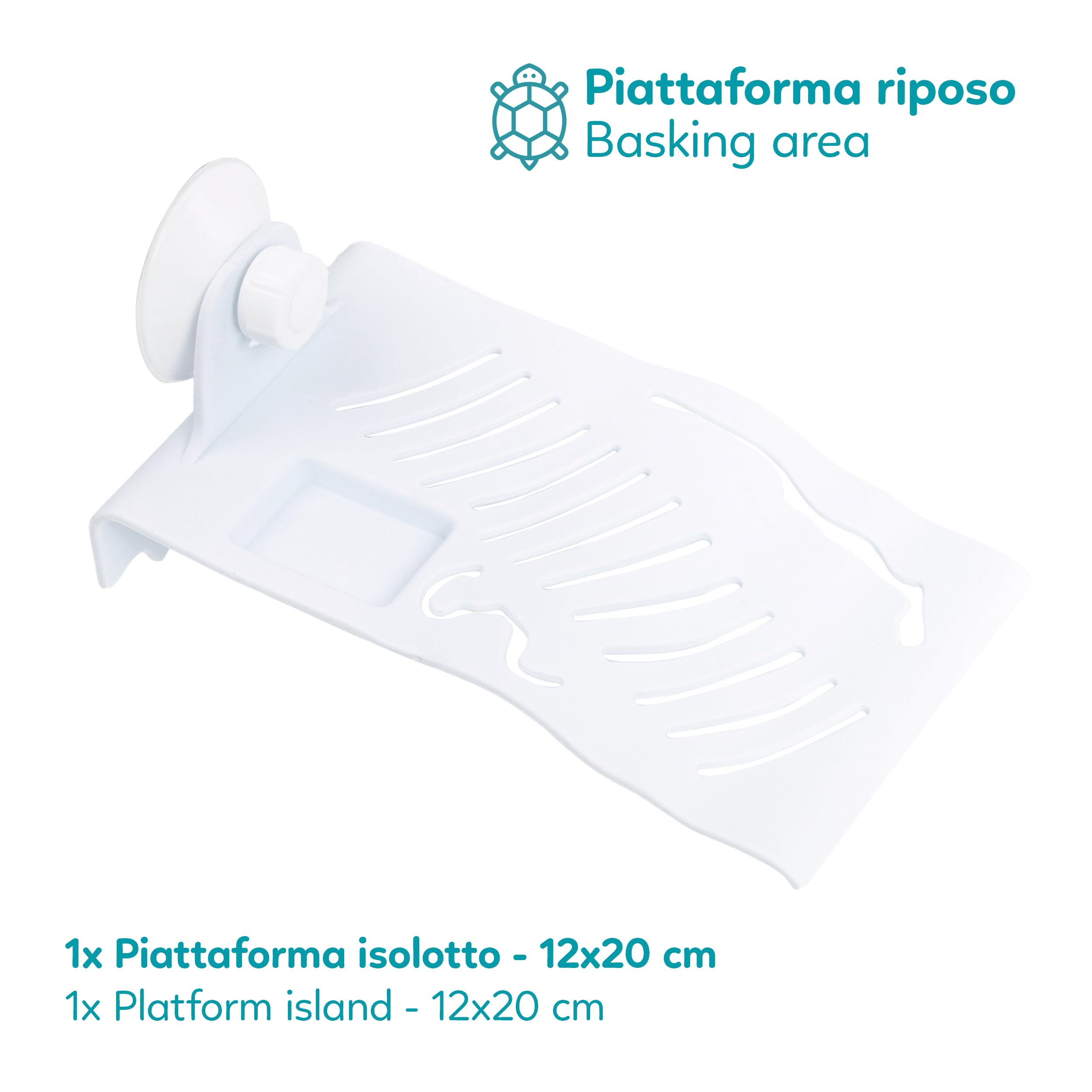 AQPET Tortuguera de Cristal con Tapa e Isla para Tortugas de Agua Tortuga, 50, 50 x 27 x 20 cm, 27 litros