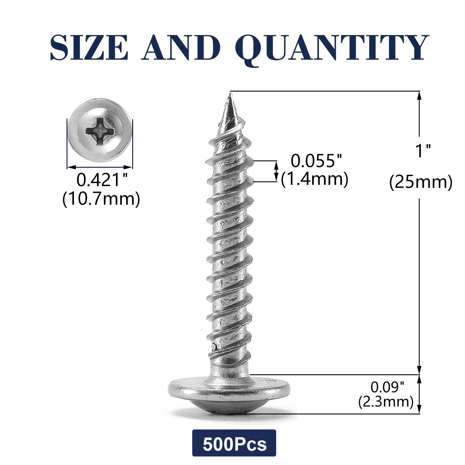 Condition photo showing New/Like New for #8 x 1" wood screw 500pcs 410 stainless steel standard thread truss head fast self tapping by sg tzh